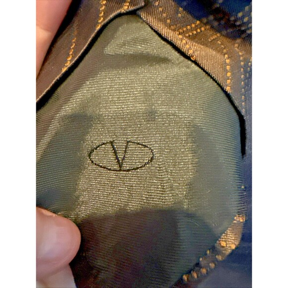 Valentino Tie 100 Percent Silk Brown Bronze Made in Italy - Picture 4 of 10